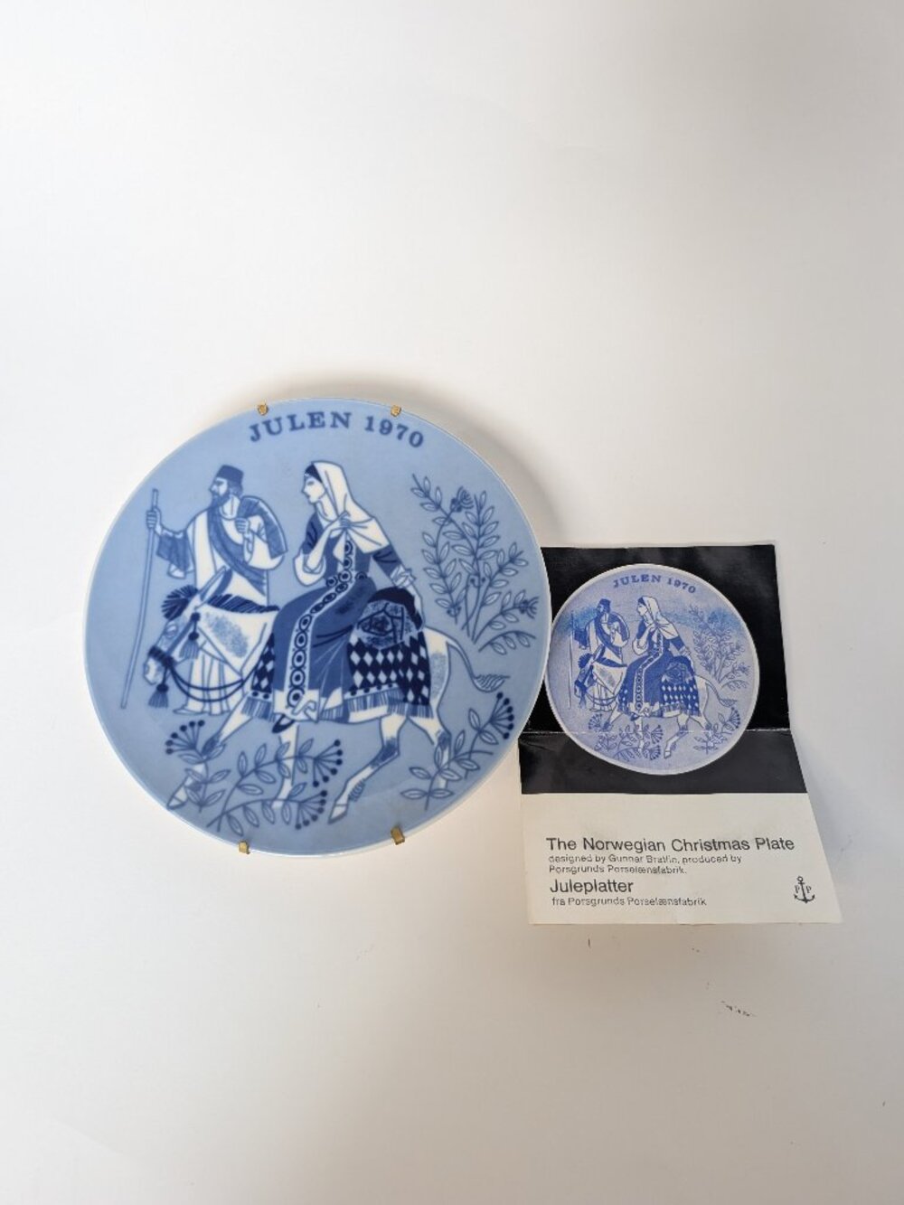 Christmas On The Road to Bethlehem  Porsgrund Norway Julen 1970 Collector Plate